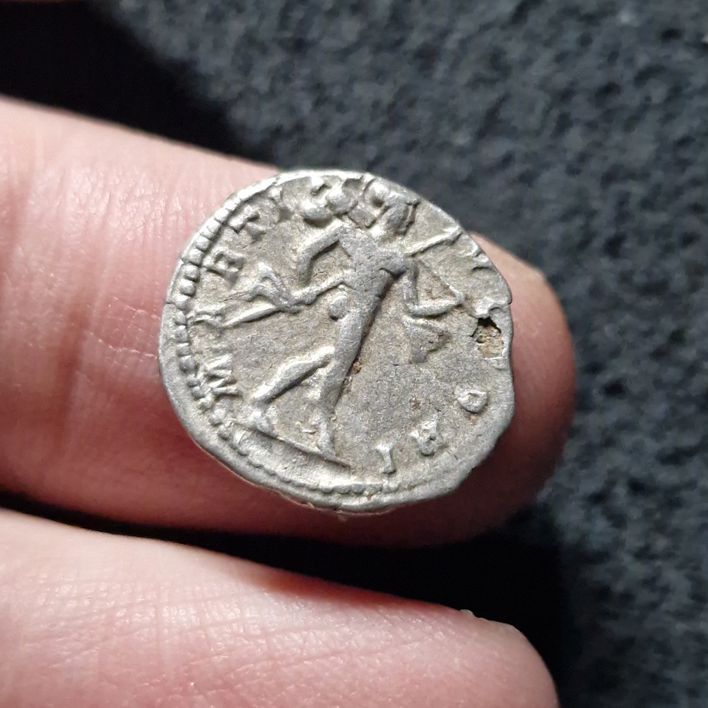 Caracalla Denarius. 198 AD - Mars