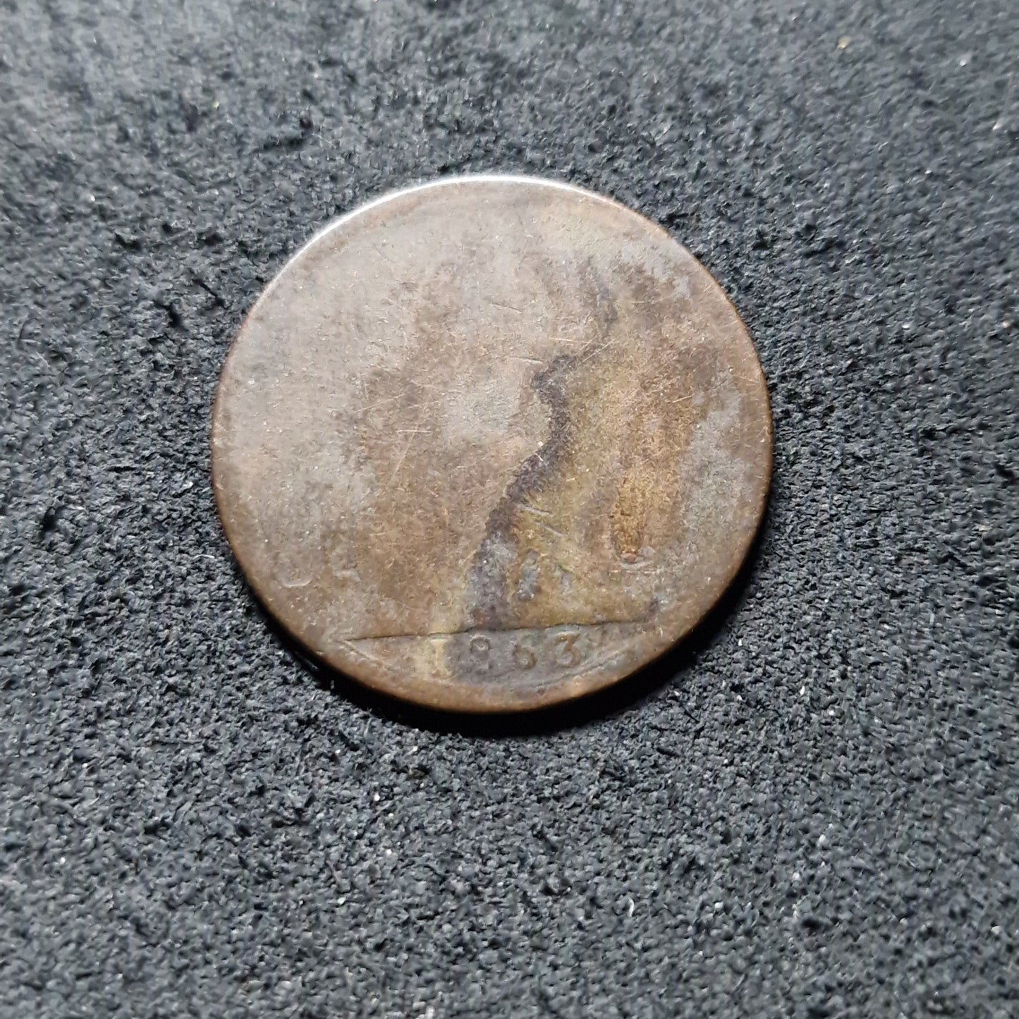 Queen Victoria, bun penny 1863 - Victoria re-engraved as a jockey.