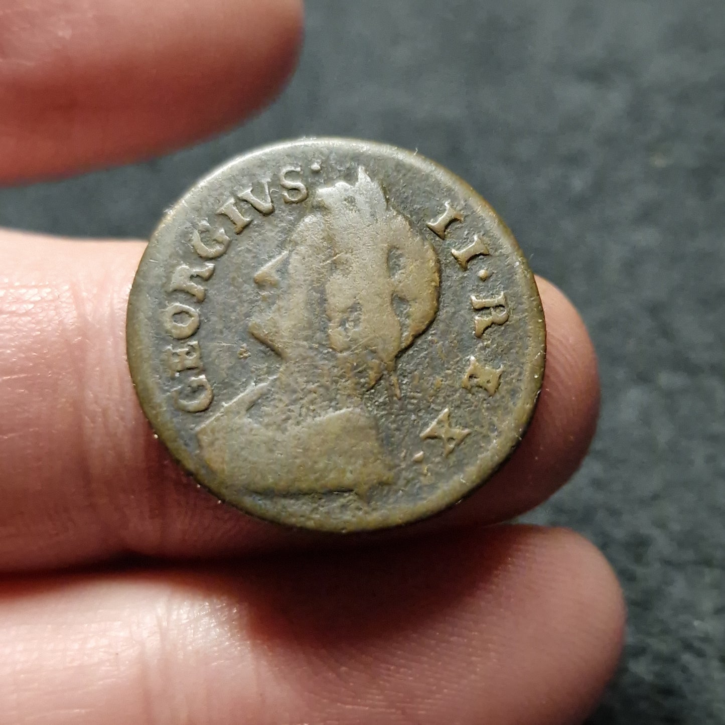 George II Farthing 1736 – Early 18th Century British Copper Coin