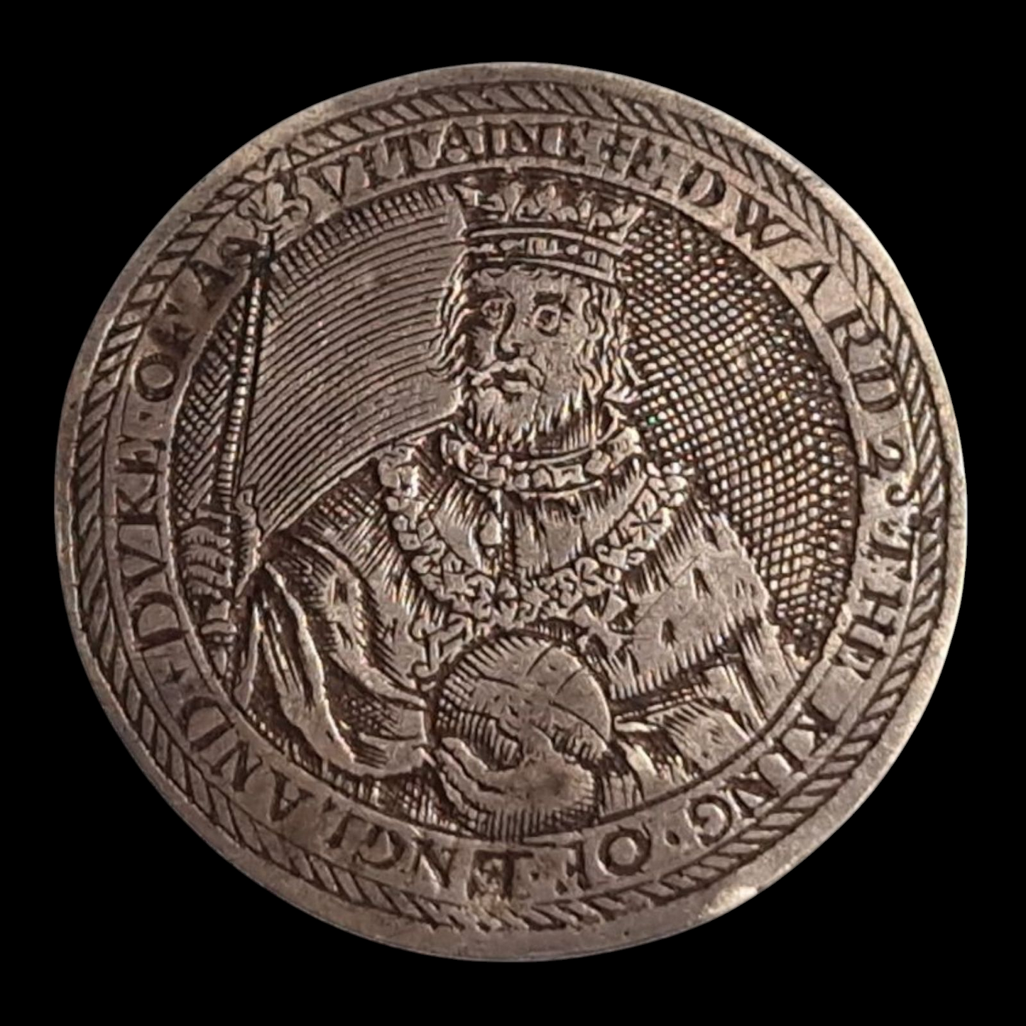 17th Century Silver Engraved Counter by Simon van de Passe – Edward II, King of England